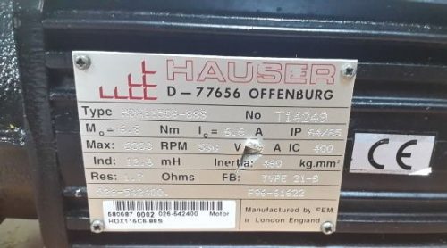Szervomotor 6000 U/min Hauser Hdx 115C6-88S +hajtomű /sm105